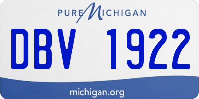 MI license plate DBV1922