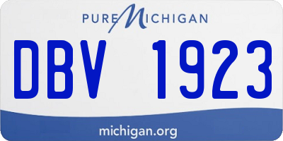 MI license plate DBV1923