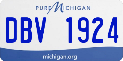 MI license plate DBV1924