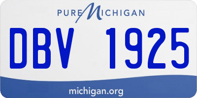 MI license plate DBV1925