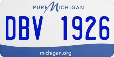 MI license plate DBV1926