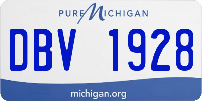 MI license plate DBV1928