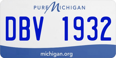 MI license plate DBV1932