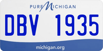 MI license plate DBV1935
