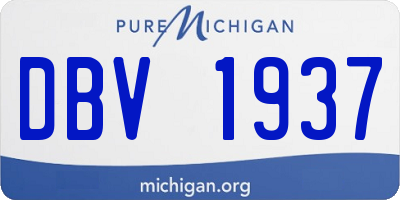 MI license plate DBV1937