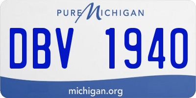 MI license plate DBV1940