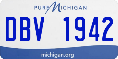 MI license plate DBV1942