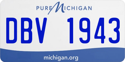 MI license plate DBV1943