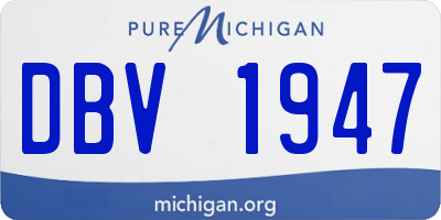 MI license plate DBV1947