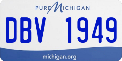 MI license plate DBV1949