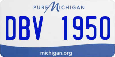 MI license plate DBV1950