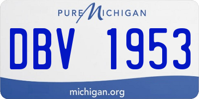 MI license plate DBV1953
