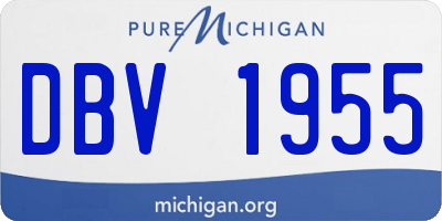 MI license plate DBV1955