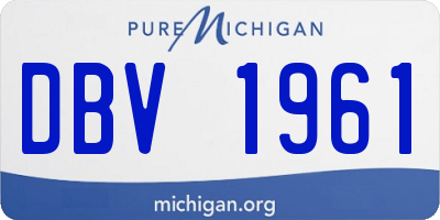 MI license plate DBV1961
