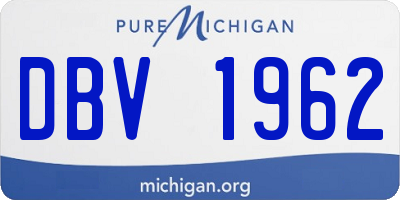 MI license plate DBV1962
