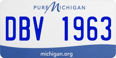 MI license plate DBV1963