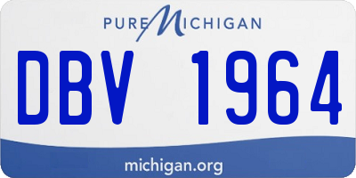 MI license plate DBV1964