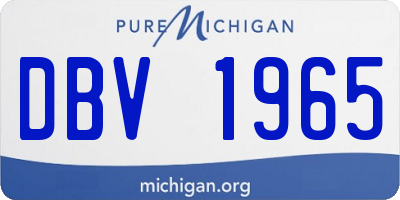 MI license plate DBV1965