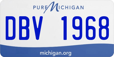 MI license plate DBV1968