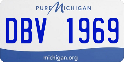 MI license plate DBV1969