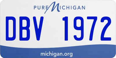 MI license plate DBV1972
