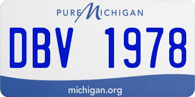MI license plate DBV1978