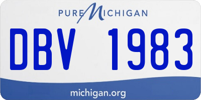 MI license plate DBV1983