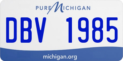 MI license plate DBV1985