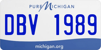 MI license plate DBV1989
