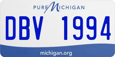 MI license plate DBV1994