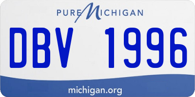 MI license plate DBV1996