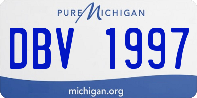 MI license plate DBV1997