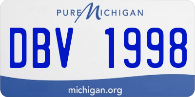 MI license plate DBV1998