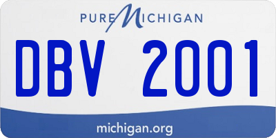 MI license plate DBV2001
