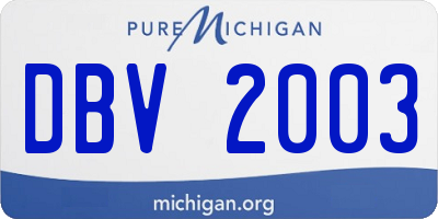 MI license plate DBV2003
