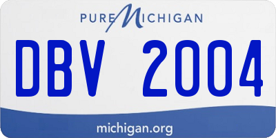 MI license plate DBV2004