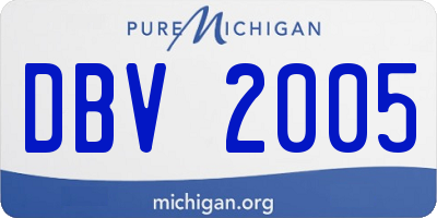 MI license plate DBV2005