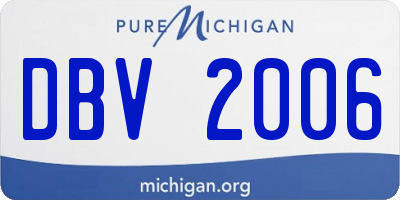 MI license plate DBV2006