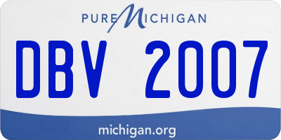 MI license plate DBV2007