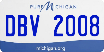 MI license plate DBV2008