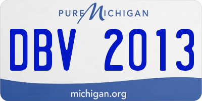 MI license plate DBV2013
