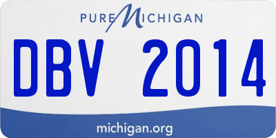MI license plate DBV2014