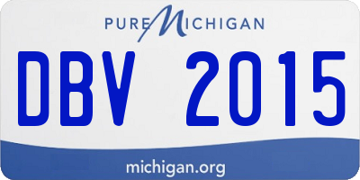 MI license plate DBV2015