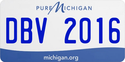 MI license plate DBV2016
