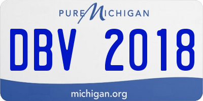 MI license plate DBV2018