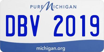 MI license plate DBV2019