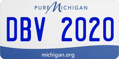 MI license plate DBV2020