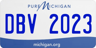MI license plate DBV2023