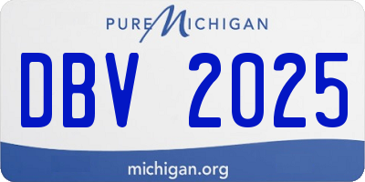 MI license plate DBV2025