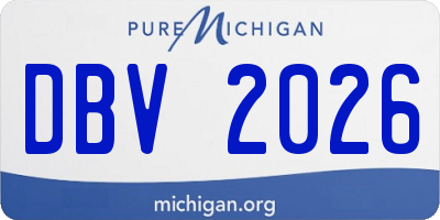 MI license plate DBV2026